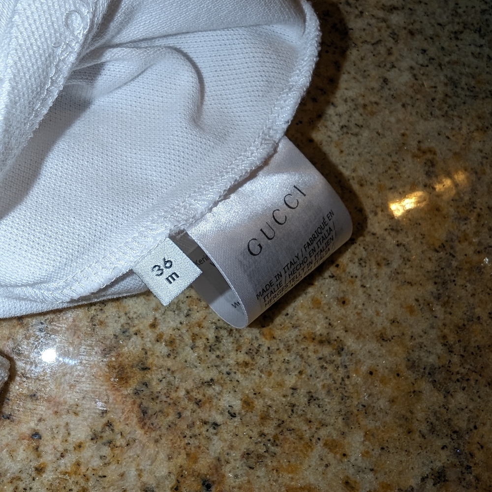 Gucci Kids White Polo with Black and Red Collar - Picture 6 of 7